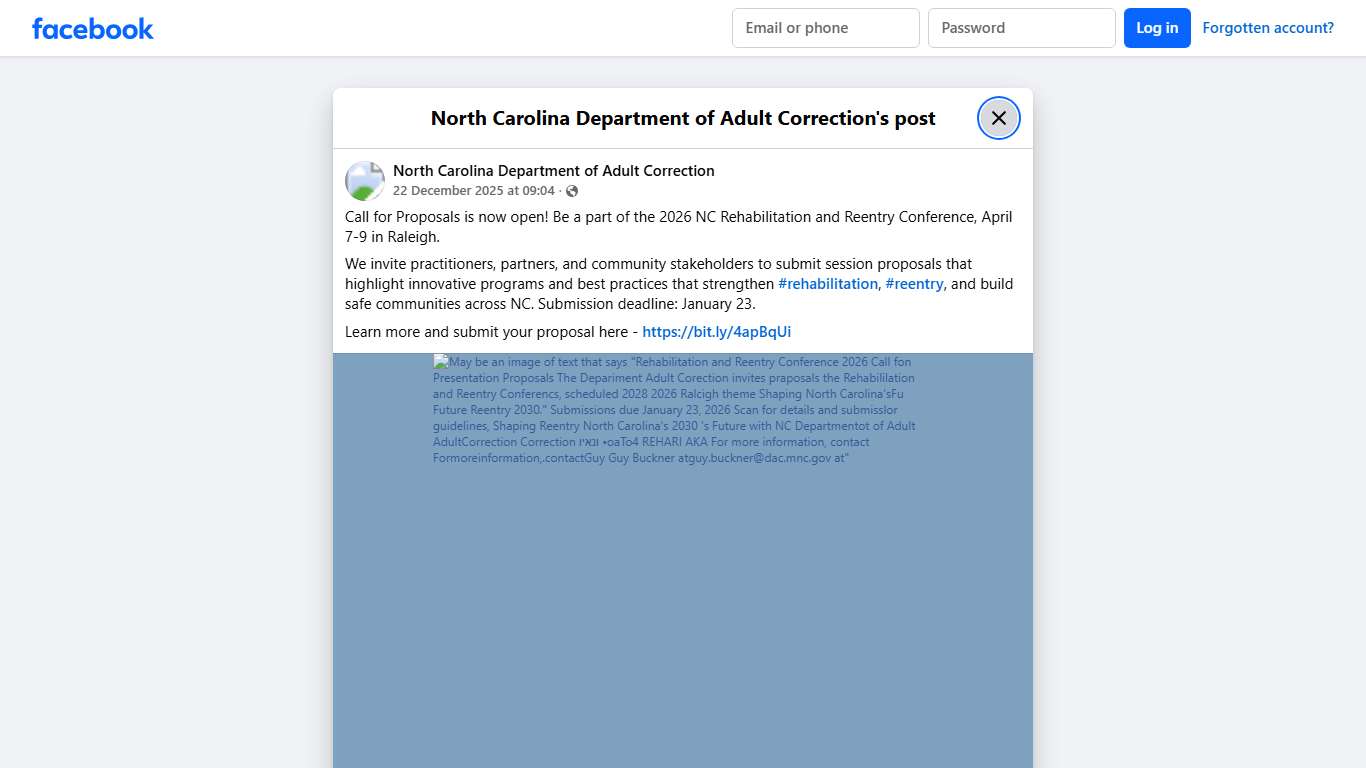 Call for... - North Carolina Department of Adult Correction | Facebook